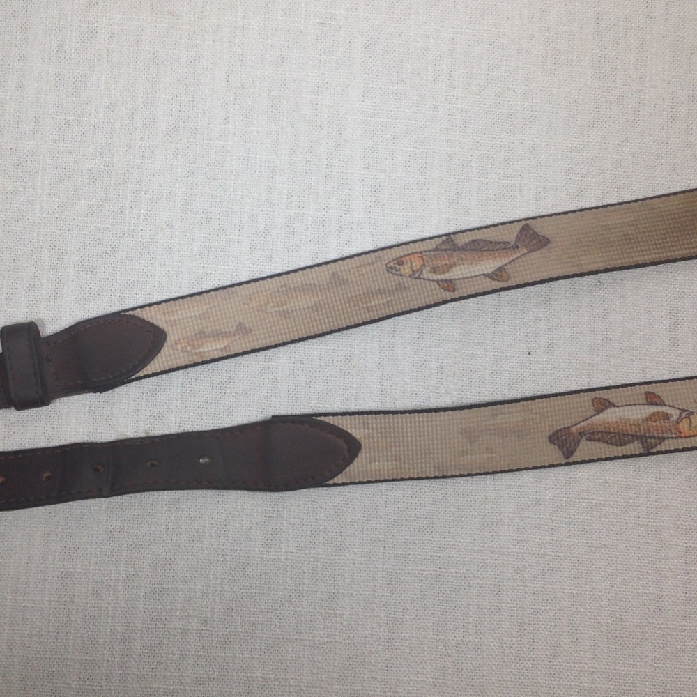 Thomas Bates Trout Themed Belt Solid Brass Buckle